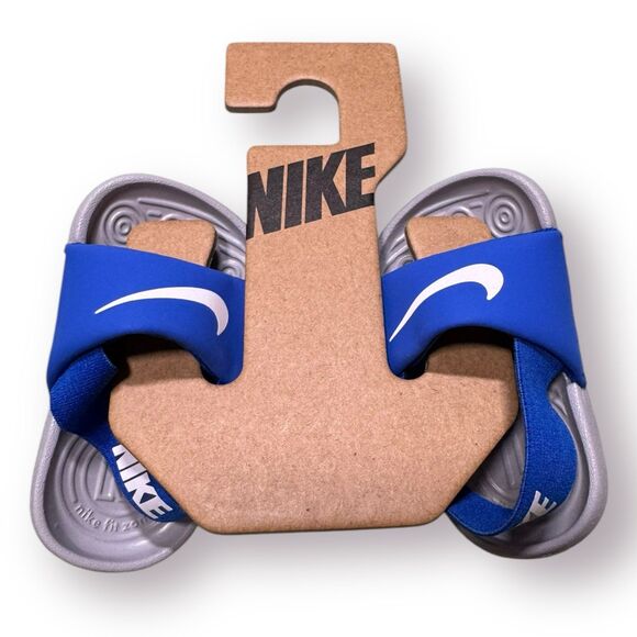 Nike Unisex Kids Kawa BV1094-400 Blue Gray Comfort Slip On Slide Sandal Size 2C - Picture 3 of 9